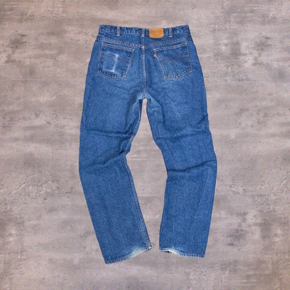 80's Levis 619 Orange Tabs Indigo Wash Straight Legged Denim Jean's Pant's